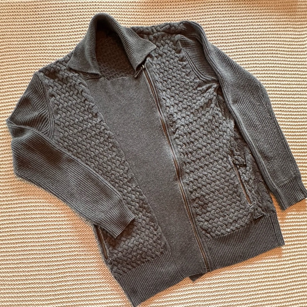 Left On Houston - Gray Zip Cardigan